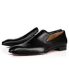 Mocasines de Cuero Genuino ACL para Hombre Suela Roja Estilo Británico Formal de Negocios Charol Brillante Slip-on Zapatos Perezosos Casuales