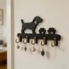 Cabide de Parede Multifuncional Transfronteiriço Padrão Cão Gato Garra 5 Ganchos Coleira Decoração de Parede Prateleira de Armazenamento