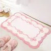 Alfombra de Piso Minimalista Irregular Estilo Coreano de Cachemira Sintética para Baño, Absorbente de Agua, Antideslizante, Alfombra Decorativa Fácil de Limpiar