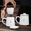 Taza de porcelana blanca separación de té taza de jade de sebo taza de oficina taza de cerámica para té de gran capacidad al por mayor