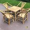 Mesas y Sillas de Bambú de Casa de Té Antigua de Chengdu para Preparar Té Alrededor de la Estufa, Juego de Mesa y Sillas de Bambú para Patio Exterior, Mesas y Sillas de Bambú para Restaurante de Hot Pot