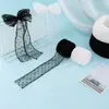 Fita de Renda com Bolinhas Flocadas e Borda Ondulada 5 cm Laço Feito à Mão Acessório de Cabelo Fita para Headband