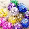 Procesando globo de látex transparente con lentejuelas personalizado de 12 pulgadas 18 pulgadas 24 pulgadas 36 pulgadas globo de lentejuelas globo de color transparente