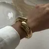 Pulsera Geométrica Exagerada con Cortes Personalizados Transfronteriza Europea y Americana Moda Industria Pesada Diseño de Nicho Aleación Fotosensible Pulsera