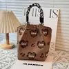 Bolsas de Mano Tejidas Populares Japonesas y Coreanas Cuidadosamente Seleccionadas, Bolsos de Trabajo Portátiles, Bolsos Tote de Gran Capacidad, Bolsos Cuadrados Pequeños para el Viaje Diario