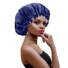 Chapéu Redondo com Laço de Fita de Cetim Dupla Camada Amazon Seda Artificial Beleza Cuidados com o Cabelo Chapéu de Aba Larga Turbante Feminino Touca de Dormir