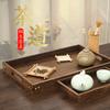 Bandeja de té sencilla de estilo japonés, bandeja de madera maciza para el hogar, mesa de té de almacenamiento, mesa de té de tatami, posavasos, soporte para té, bandeja de té, juego