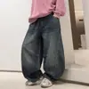 Pantalones de otoño para niños, estilo primavera y otoño, nueva colección 2026, pantalones vaqueros, pantalones largos casuales de pierna ancha para niños, modernos para niños mayores