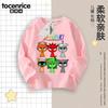 Sprunki Rhythm Box Roupas Camiseta de Manga Longa Meninos e Meninas Outono Algodão Solta Raglan Top Desenho Animado Estilo Moderno