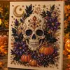 Nuevo en stock: Pintura de diamantes y perlas para decoración DIY de Navidad y Halloween, pintura para colgar, pintura decorativa de calavera, árbol de Navidad