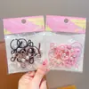 Elásticos de Cabelo Infantis com Laços, Borrachinhas, Anéis de Polegar com Pérolas, Cordas Trançadas Doces e Descoladas para Cabelo de Meninas, Elásticos de Cabelo Fofos para Bebês
