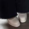 Mostrar Sandálias Femininas Mary Jane Plataforma Baotou Vazado Tira de Fivela de Uma Linha Salto Grosso Salto Alto Sapatos branco-creme