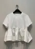 Qianhe Primavera y Verano Nuevo Moda Retro Estilo Japonés Ins Vibe Camiseta con Volantes Holgada Cómoda Transpirable Top