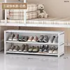 Zapatero bajo mesa de dormitorio, zapatero pequeño simple, nuevo modelo 2026, solución de almacenamiento de zapatos multicapa a prueba de polvo para uso debajo de la cama en habitaciones de dormitorio