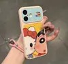 Capa Shin-chan Gato Abraça-Rosto Aplicável ao Apple 17promax Cobertura Total À Prova de Queda Sensação de Pele Simples iPhone15 Capa Corning
