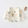 Blusa Quente para Bebê Peça Única Outono Inverno Unissex Algodão Puro Sem Costura Camada Base Acolchoada Roupa Íntima Infantil Acolchoada