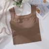 Chaleco de verano con hombros anchos para mujer, ropa interior y exterior, cuello cuadrado, sin marcas, espalda bonita, top informal que combina con todo.