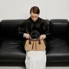 Bolsa Feminina de Couro Genuíno September Versátil Couro Fosco Bolsa Boston Almofada Personalização Toque de Luxo Grande Capacidade Bolsa Bowling