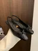 Zapatos de mujer Chuyuji estilo francés plisados de tacón bajo destalonados 2026 primavera-verano elegantes de hada Mary Jane con tacón bajo