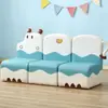 Sofá de dinosaurio de dibujos animados para niños directo de fábrica, rincón de área de lectura para bebés de jardín de infantes, asiento combinado con respaldo suave, taburete