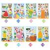 Nuevo Verano Transfronterizo Colorido Niños Animación Dibujos Animados Familia Interactivo Educativo Rompecabezas DIY Pegatinas para la Cara Pegatinas de Frutas