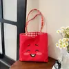 Bolso de Lona Bordado Nuevo Otoño 2026 Bolso Tote Pequeño para Mujer Estilo de Oficina Bolsa Cuadrada Vertical