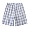 Pantalones Cortos de Pijama de Algodón y Lino para Hombre de Verano, Adecuados para Usar al Aire Libre, Pantalones Cortos de Playa de Algodón Lavado Sueltos de Talla Grande a Cuadros, Pantalones Cortos de Cinco Puntos para el Hogar