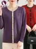 Suéter de punto redondo de otoño para madre, holgado y elegante, nuevo modelo 2026, suéter pullover de talla grande para mujeres de mediana edad y mayores