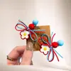 Elástico de Cabelo Fada da Gota de Chuva Cereja para Meninas, Corda de Cabelo com Laço, Elástico de Alta Elasticidade, Elástico de Celebridade da Internet para Crianças