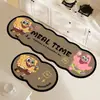 Alfombrilla de Cocina Absorbente Antideslizante de Tierra de Diatomeas de Dibujos Animados, Juego Irregular de Dos Piezas para Piso de Baño, Felpudo para Puerta de Inodoro, Alfombrilla de Piso de Dibujos Animados