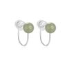 Clip para Oreja de Jade Hotan Estilo Chino Sin Agujeros en las Orejas Estilo Fresco Estilo Étnico Chino Elegante Moda Nacional Aretes de Clip Nuevo Estilo Mujeres