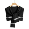 Nuevo Chal de Punto Suave con Bloques de Color para Mujer Estilo Coreano Rayado Ropa Exterior para Aire Acondicionado Primavera Camisa de Hombro Chaleco Negro