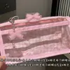 Bolsa de Lápices Transparente de Doble Capa a Cuadros Rosas Estilo Ins de Aspecto Caro Corazón de Niña Estudiante Bolsa de Papelería de Gran Capacidad Bolsa de Almacenamiento