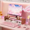 Soporte para Monitor de Computadora, Soporte para Dormitorio Estudiantil, Habitación de E-sports, Estación de Trabajo de Oficina, Multifuncional con Cajón de Almacenamiento y Estante Organizador