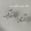 Brincos de Prata Esterlina S925 Ounihan com Laço de Balé para Mulheres, Design Único de Nicho, Alto Padrão, Luxo Leve, Versátil