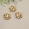 Ouro 18K cravejado com zircônia estrela anel de cobre espaçador contas artesanal DIY pulseira colar acessórios em estoque atacado