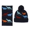 Set de Gorro y Bufanda para Niños Europeo y Americano Otoño e Invierno Cálido Niños y Niñas Bebé Regalo de Navidad Dibujo Animado Jacquard Gorro Bufanda