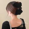 Pinza para el cabello de lazo rojo de Año Nuevo para mujer, accesorios para el cabello, clip de terciopelo de doble cara de alta calidad, nuevo, pinza para el cabello de Festival de Primavera, clip de tiburón