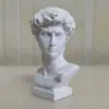 Estátua Mini Pequena Cabeça de David de Gao 7cm Resina Imitação Gesso Escultura Estilo Europeu Ornamentos para Esboço