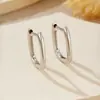 Pendientes Europeos y Americanos Transfronterizos de Plata de Ley S925 en Forma de U Diseño Retro Clásico Versátil Aro Liso Pendientes Nuevos 2025