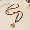 Collar de Xizang Más Vendido Versátil para Hombres y Mujeres Estilo Étnico Vintage Cadena de Lana Accesorios para Ropa Larga de Algodón y Lino Viaje de Madera