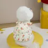 Ropa para Perros Verano Mascota Cachorro Bichón Maltés Encaje Manga Campana Vestido Princesa 25 Gasa de Algodón Vestido con Manga Campana