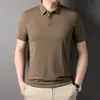 Nova Camiseta Masculina Manga Curta Verão 2023 Jovem e Meia-idade Casual Cor Sólida Solta Meia-manga Clássica Roupa Masculina