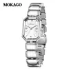 Relógio Mokago de Quartzo de Luxo Nicho com Elegância de Madrepérola, Relógio Feminino de Liga, Mostrador Quadrado Exquisito de Madrepérola, Relógio de Moda à Prova d'Água