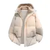 Nova jaqueta de algodão com capuz color block para outono e inverno para homens, jaqueta de algodão acolchoada estilo coreano da moda para o início da primavera, peça de outer wear estilo casal