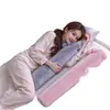 Bolsa de agua caliente grande en forma de U para compresa caliente en la columna cervical, hombro, tira larga, manta térmica, doble uso frío y caliente, imitación de pelo de conejo, funda de felpa engrosada, protector de cuello