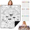 Manta de Colorir Amazon Transfronteiriça, Manta de Colorir DIY para Crianças, Presente de Natal, Manta de Colorir