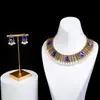 Venda Direta de Fábrica Conjunto de Colar e Brincos Estilo Indiano Transfronteiriço, Franjas de Pérolas Pequenas Estilo Exótico, Design Exagerado de Luxo Europeu e Americano