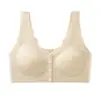 Sutiã Jacquard Embossado para Meia-Idade e Idosos com Fecho Frontal para Mães, Sutiã Calcinha Estilo Colete Push-Up Pull-Up Sem Costura para Mulheres Sem Aro