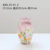 Vaso de Vidro com Pontos Rosa Claro Gradiente Artesanal Estilo Medieval Estilo de Luxo Leve Vaso de Flores para Mesa Casa Vaso de Vidro Atacado